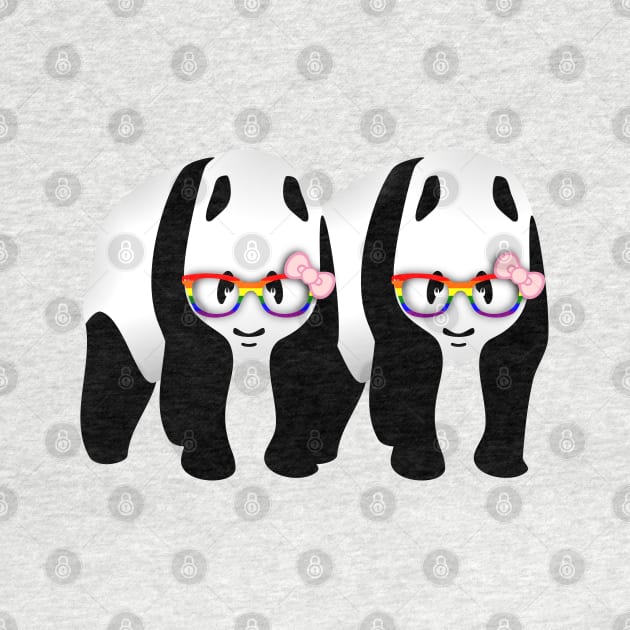 Lesbian Gay Pride Panda Bears by mailboxdisco